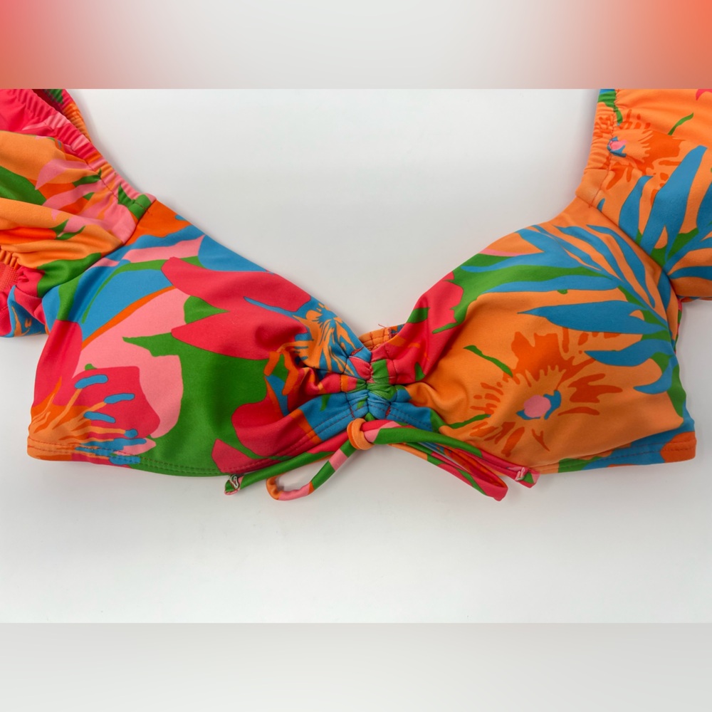 Tropical Print Bikini Set Colorful Floral Flower Pattern Bathing Suit Swim Wear - Picture 4 of 17